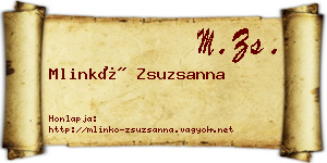 Mlinkó Zsuzsanna névjegykártya