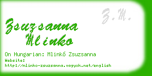 zsuzsanna mlinko business card